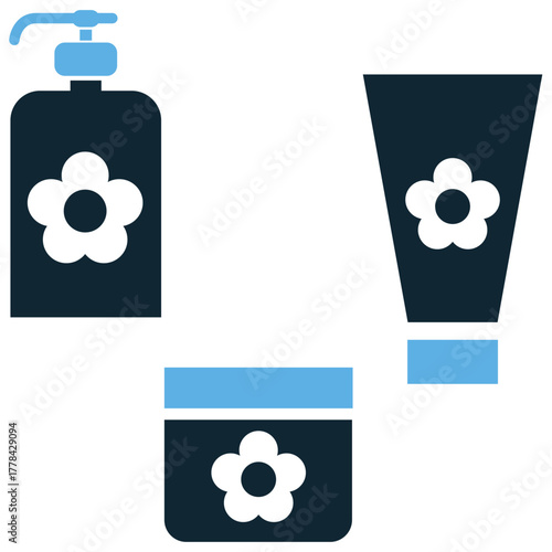 Beauty product icon vector. Ideal for cosmetics, skin care, and personal grooming themes. This graphic symbolizes makeup, salon services, and wellness products.