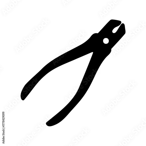 A Black and White Graphic Illustration of a Generic Pair of Pliers
