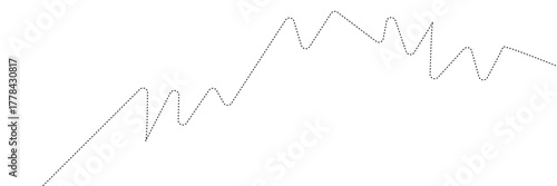 A dotted line graph displaying a pattern of both upward and downward movements, representing fluctuation. Vector illustration .EPS 10 .