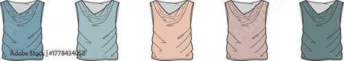 Collection of Casual Hooded Tank Tops in Various Pastel Colors