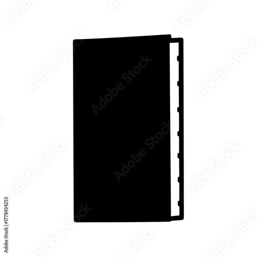 Simple Black Book Icon with Visible Spine and Page Separations Illustrative