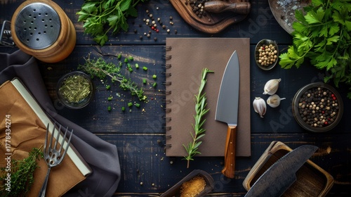 Recipe Book with Herbs and Spices