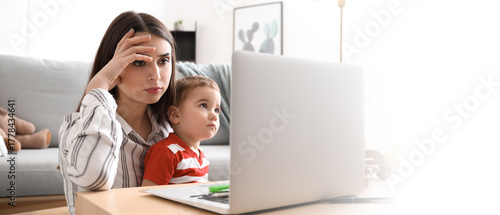 Young mother with her son w...
