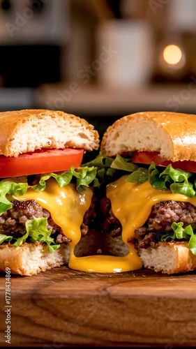 Gourmet Cheeseburger Extravaganza: Delectable Melted Cheese and Fresh Toppings