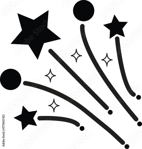 A shooting star oval art vector design. 