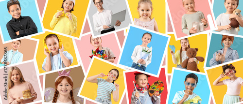 Collage of photos of happy ...