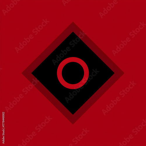 Free Download Minimalist Geometric Design in Bold Red and Black with Centered Circular Element - GFXLoad