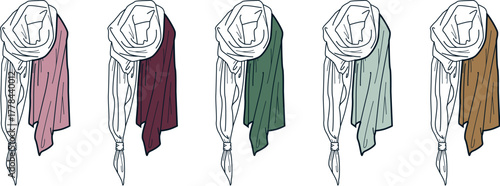 Diverse selection of draped fabric swatches showcasing a variety of colors and textures