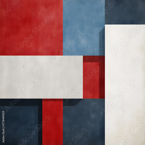 Minimalist Geometric Abstraction with Bold Colors and Clean Lines for Modern Art Enthusiasts