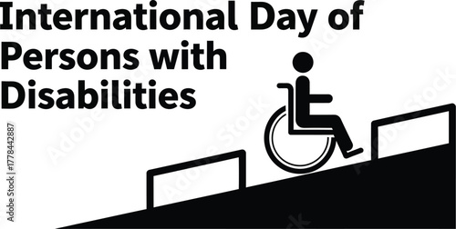 International day of persons with disabilities awareness with wheelchair ramp