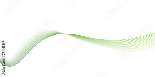Abstract green lines for website, banner and brochure, Curve flow motion illustration, Green line wave background element, Modern colorful flowing wave lines and glowing moving lines.