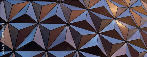 3D Realistic pyramid geometric pattern top view 