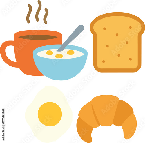 breakfast flat design, eps 10 illustration