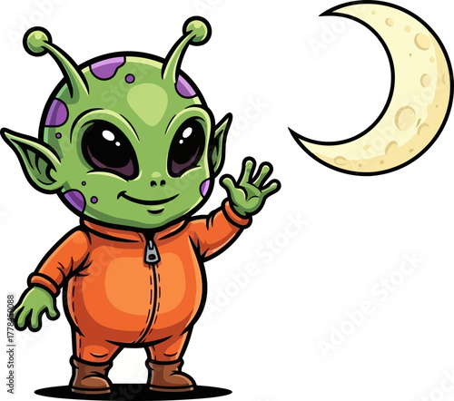 little cosmic traveler waves a warm greeting across the night sky