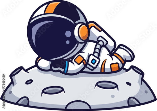 charming astronaut finds serene comfort amidst the quiet lunar expanse