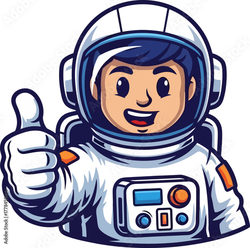 cosmic thumbsup mission accomplished, a cheerful space explorers triumph