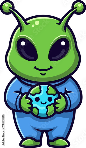 kind alien embraces earth, promoting peace and universal harmony