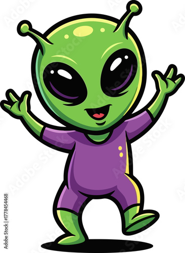 vibrant extraterrestrial offers a cheerful welcome from outer space