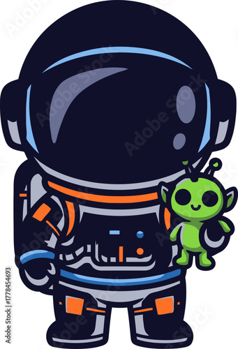cosmic companions astronaut and alien share a friendly galactic journey
