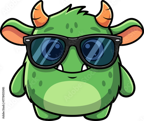 chill monster sporting stylish sunglasses, enjoying a perfectly laidback moment
