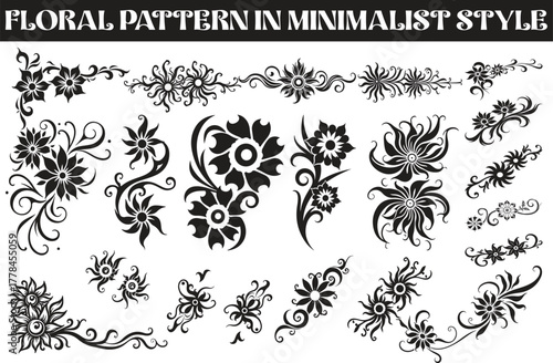 Elegant Floral Vector Art showcases a minimalist design with delicate botanical elements and refined details