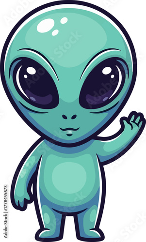 friendly extraterrestrial extends a warm welcome from its distant cosmic home