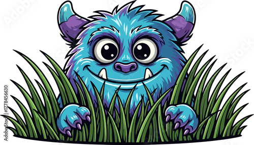 sweet creature playfully observes from natures green, inviting friendly engagement