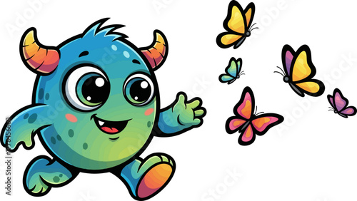 playful sprite chases sunlit butterflies, embodying pure joy and innocent wonder