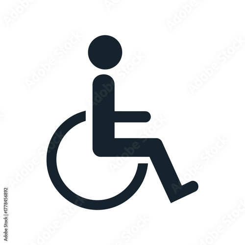 Wheelchair accessibility symbol vector illustration. international graphic sign for disabled people access, mobility, inclusion, and special needs facilities on a transparent background.