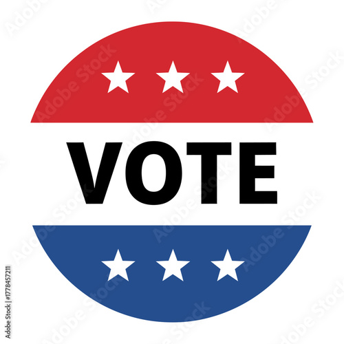 United states vote election ballot symbol, a powerful emblem of democratic civic duty, promoting patriotic participation in political campaigns, red, white, blue stars.