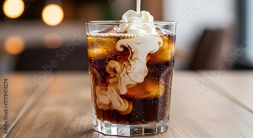 Creamy Coffee Delight - A Refreshing Iced Coffee with Cream.