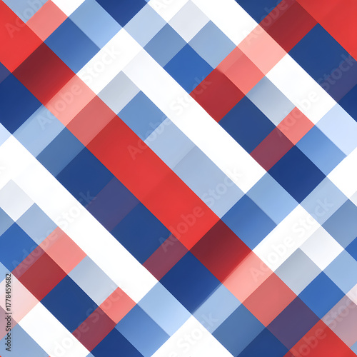 Free Download Abstract Seamless Repeating Background with Geometric Patterns in Red, Blue, and White Shades for Modern Designs - GFXLoad