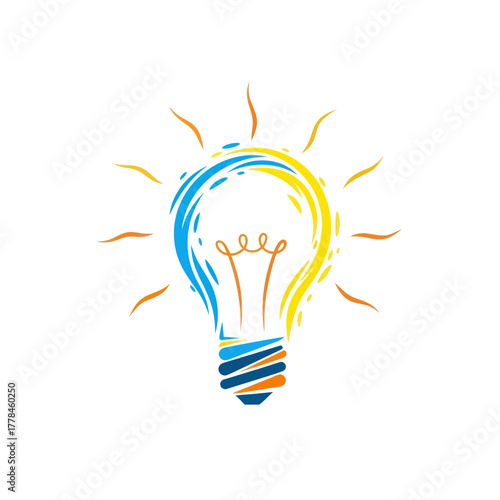 Colorful light bulb illustration representing creativity and innovation for ideas.