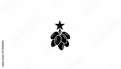 Ramadan date fruit icon, sweet food with star graphic element