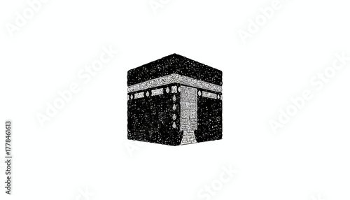 Kaaba in mecca sketch, sacred islamic holy site, spiritual journey