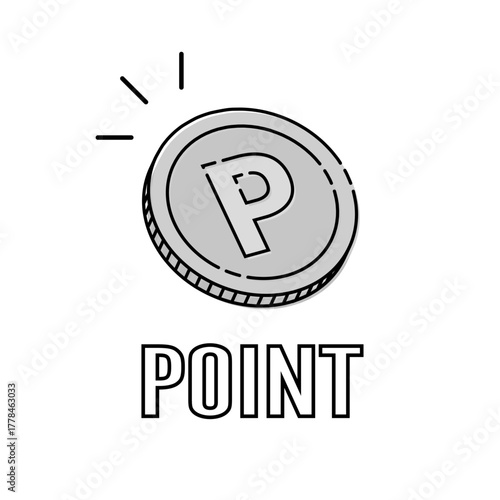 ポイントコインアイコン イラスト シンプル ベクター素材