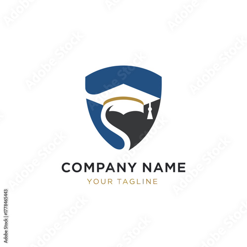 Academic Shield Logo Design Representing Education and Knowledge.