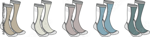 Collection of Socks in Various Colors Comfortable and Stylish Footwear for Everyday Wear