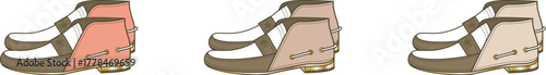 Stylish Sandal Design Variations A Trio of Summer Footwear Options in Diverse Tones and Hues
