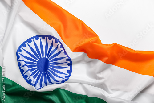 Flag of India on white back...