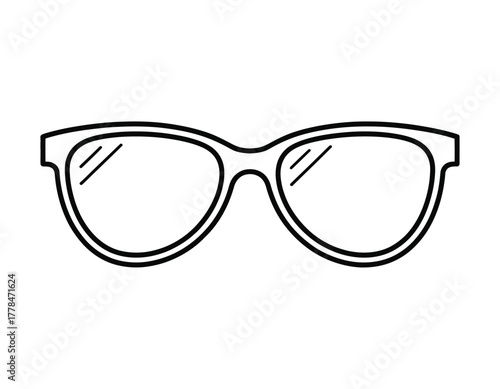 Minimalist Sunglasses Outline Icon: Summer, Vacation, Fashion, and Eye Protection Vector.