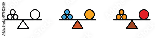 Balancing icon vector. comparison, equality, opposition and equilibrium symbol. vector illustration.