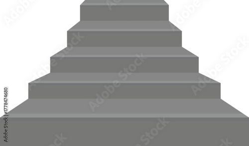 シンプルな正面から見た上り階段のイラスト