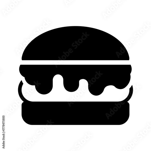 Vector solid black icon for Burger