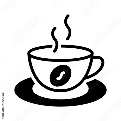 Vector solid black icon for Coffee