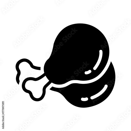 Vector solid black icon for Drumstick