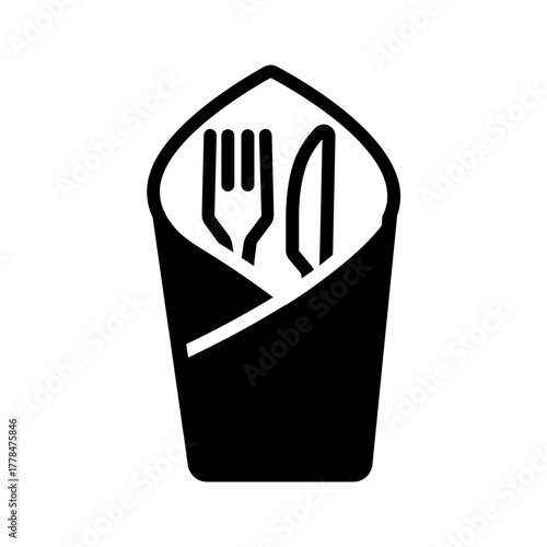 Vector solid black icon for Cutlery