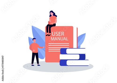 Students Reading Vector Image