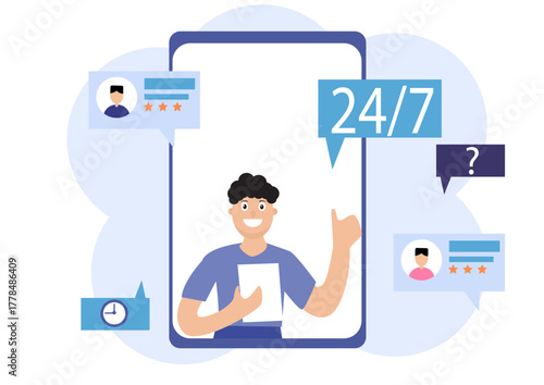 Call Centre Male Vector Image  