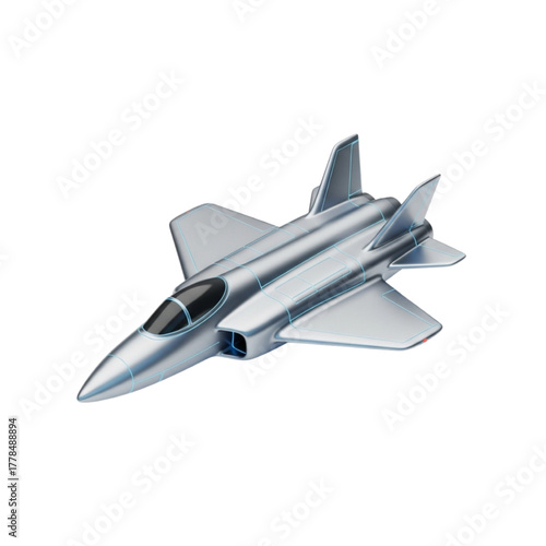 Silver Jet Airplane Illustration Futuristic Aircraft Design for Aviation and Travel